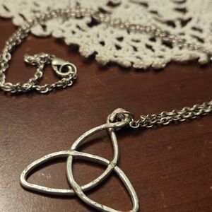 Silver Trinity Knot Pendant Necklace - Women's Jewelry